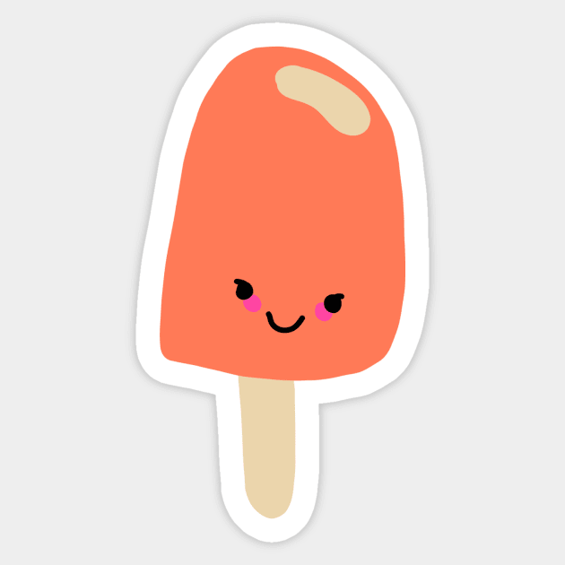 Strawberry Blast Cute Kawaii Popsicle Frozen Treat Sticker by gloobella